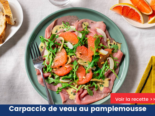 Carpaccio de veau au pamplemousse rose de Floride